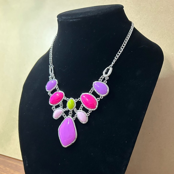 Pink, Purple, & Green Necklace - Picture 2 of 4
